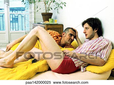 Two men in bed View Large Photo Image Stock Photography - Two men in bed. Fotosearch