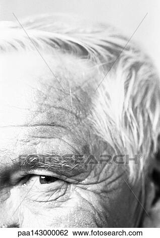 Elderly man looking at camera, partial view, close-up, b&w View Large Photo Image Stock Image - Elderly man looking at camera, partial view, close-up, b&w. Fotosearch