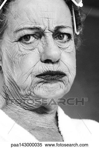 Elderly woman pouting, portrait, close-up, b&w View Large Photo Image Stock Photography - Elderly woman pouting, portrait, close-up, b&w. Fotosearch