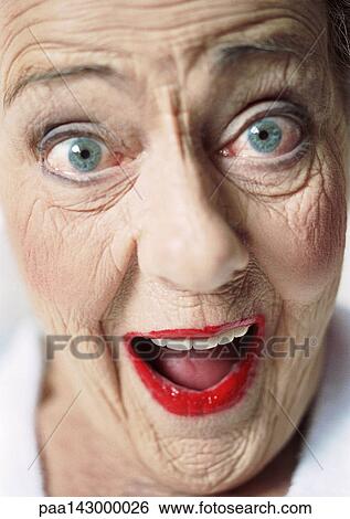 Elderly woman with surprised expression, portrait, close-up View Large Photo Image Stock Photograph - Elderly woman with surprised expression, portrait, close-up. Fotosearch