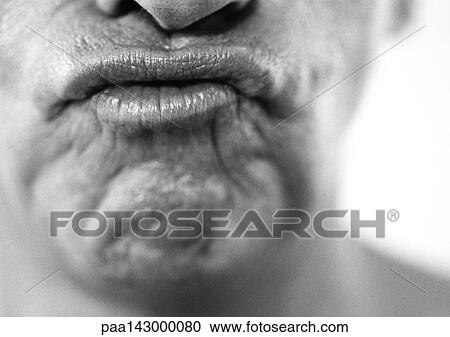 Mature man's puckered lips, extreme close-up, b&w View Large Photo Image Stock Image - Mature man's puckered lips, extreme close-up, b&w. Fotosearch