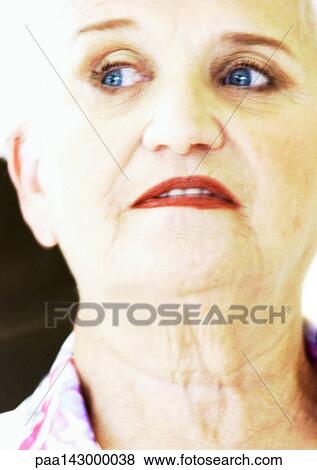 Senior woman looking to the side, close-up, portrait View Large Photo Image Stock Photo - Senior woman looking to the side, close-up, portrait. Fotosearch