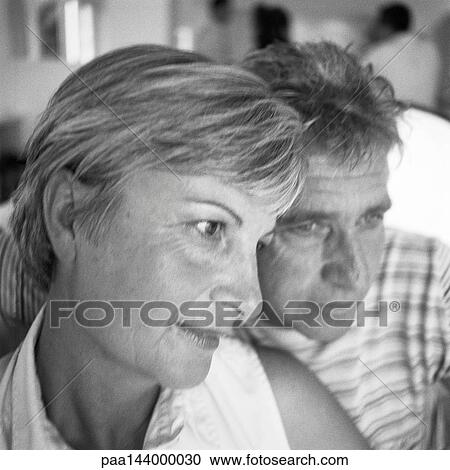 Mature man and woman side by side, b&w View Large Photo Image Stock Image - Mature man and woman side by side, b&w. Fotosearch