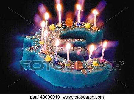 Euro sign birthday cake with ten candles burning on top. View Large Illustration Clipart - Euro sign birthday cake with ten candles burning on top. . Fotosearch