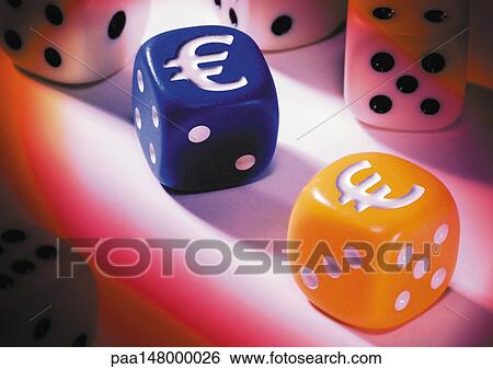 Euro sign dice. View Large Illustration Stock Illustration - Euro sign dice.. Fotosearch