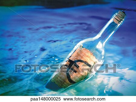 Euro sign in floating bottle. View Large Illustration Stock Illustration - Euro sign in floating bottle.. Fotosearch