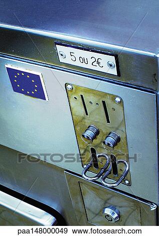 Euro sign on change slot View Large Illustration Stock Illustration - Euro sign on change slot. Fotosearch