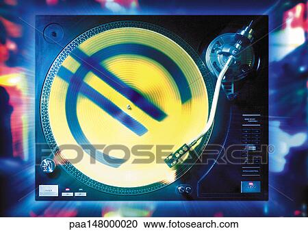 Euro sign on turntable. View Large Illustration Clipart - Euro sign on turntable.. Fotosearch