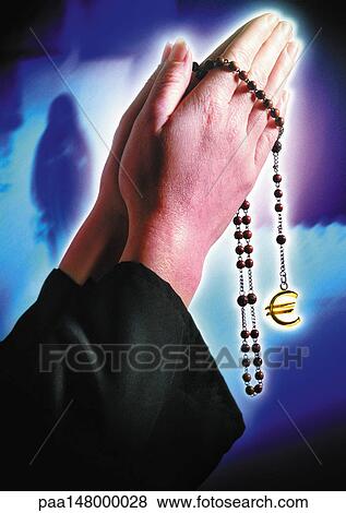 Euro sign pendant at end of rosary beads. View Large Illustration Stock Illustration - Euro sign pendant at end of rosary beads.. Fotosearch