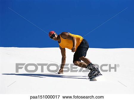 Man snowboarding. View Large Photo Image Stock Photo - Man snowboarding.. Fotosearch