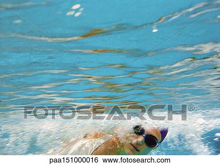 Woman underwater, underwater view. View Large Photo Image Stock Photograph - Woman underwater, underwater view.. Fotosearch