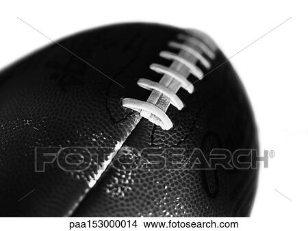 Picture - Football, close-up, b&w.. Fotosearch