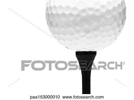 Golf ball on tee, close-up, b&w. View Large Photo Image Stock Image - Golf ball on tee, close-up, b&w.. Fotosearch