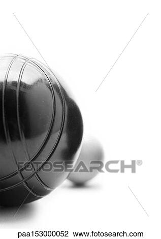 Stock Image - Petanque balls, b&w. . Fotosearch