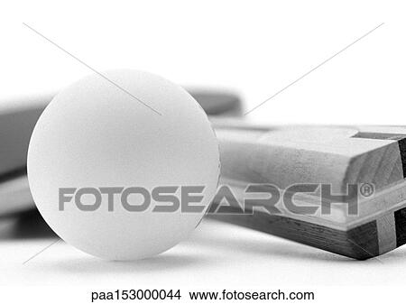 Ping pong paddle and ball, close-up, b&w. View Large Photo Image Picture - Ping pong paddle and ball, close-up, b&w.. Fotosearch