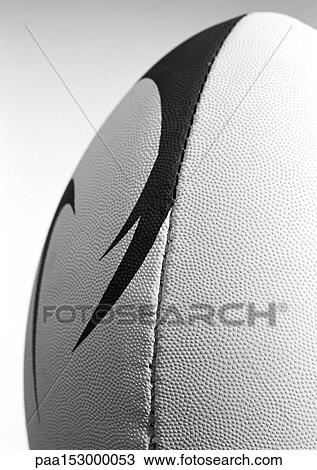 Rugby ball, close-up, b&w. View Large Photo Image Stock Image - Rugby ball, close-up, b&w.. Fotosearch