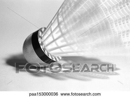 Shuttlecock, close-up, b&w. View Large Photo Image Stock Photograph - Shuttlecock, close-up, b&w.. Fotosearch