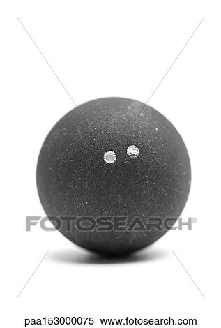 Stock Photography - Squash ball, close-up, b&w.. Fotosearch