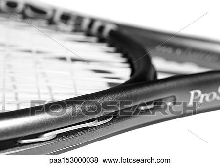 Tennis racket, close-up, b&w. View Large Photo Image Stock Photo - Tennis racket, close-up, b&w.. Fotosearch