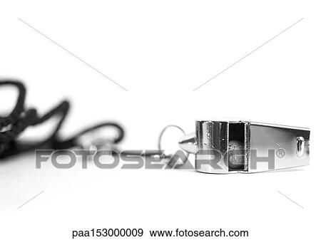 Whistle, close-up, b&w. View Large Photo Image Stock Photo - Whistle, close-up, b&w.. Fotosearch