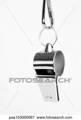 Whistle, close-up, b&w. View Large Photo Image Stock Photo - Whistle, close-up, b&w.. Fotosearch