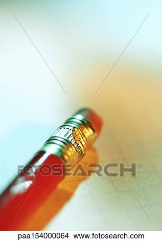 Eraser on end of pencil, close-up. View Large Photo Image Picture - Eraser on end of pencil, close-up.. Fotosearch