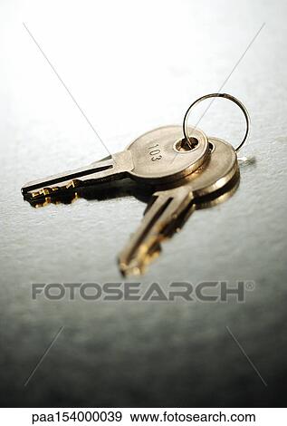 Keys on a key ring. View Large Photo Image Stock Photo - Keys on a key ring.. Fotosearch
