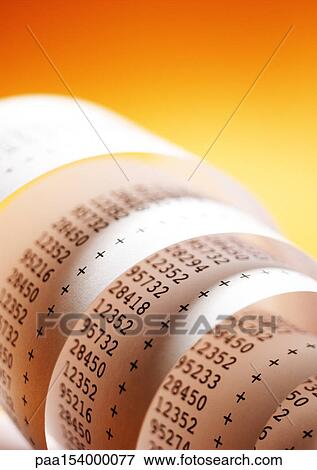 Numbers printed on roll of paper, close-up. View Large Photo Image Stock Photo - Numbers printed on roll of paper, close-up.. Fotosearch
