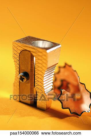 Pencil sharpener, close-up. View Large Photo Image Stock Photograph - Pencil sharpener, close-up.. Fotosearch