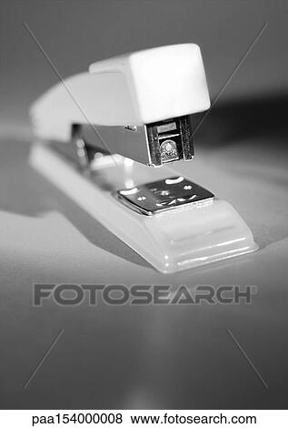 Stapler, close-up, b&w. View Large Photo Image Stock Photo - Stapler, close-up, b&w.. Fotosearch
