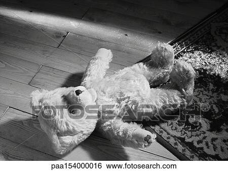 Teddy bear, b&w. View Large Photo Image Stock Photograph - Teddy bear, b&w.. Fotosearch