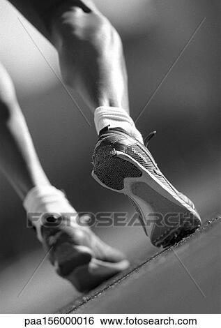 Athlete's legs, close-up, b&w View Large Photo Image Stock Photograph - Athlete's legs, close-up, b&w. Fotosearch