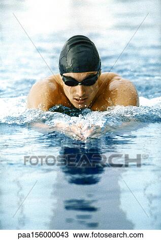 Male athlete swimming breaststroke, close-up View Large Photo Image Stock Image - Male athlete swimming breaststroke, close-up. Fotosearch