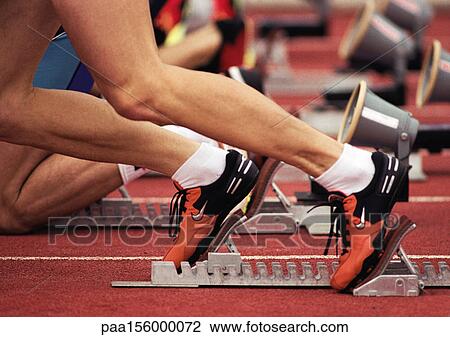 Men in starting position for race, low section View Large Photo Image Stock Image - Men in starting position for race, low section. Fotosearch