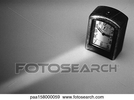 Alarm clock, b&w. View Large Photo Image Stock Photo - Alarm clock, b&w.. Fotosearch