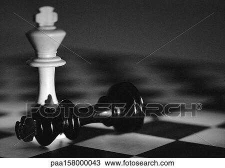 Chess pieces on chess board, b&w. View Large Photo Image Stock Image - Chess pieces on chess board, b&w.. Fotosearch