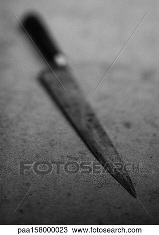 Kitchen knife, b&w. View Large Photo Image Stock Image - Kitchen knife, b&w.. Fotosearch