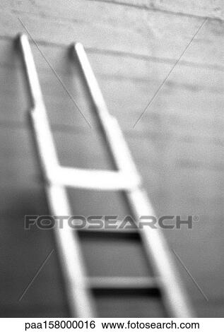 Ladder, blurred, b&w. View Large Photo Image Stock Photograph - Ladder, blurred, b&w.. Fotosearch