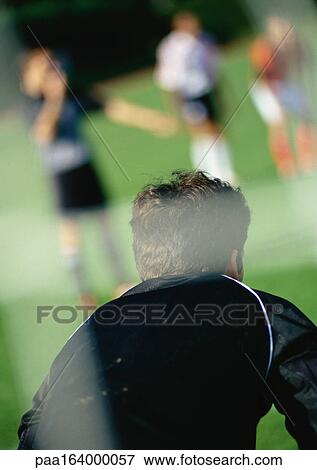 Goal keeper, rear view. View Large Photo Image Stock Photo - Goal keeper, rear view.. Fotosearch