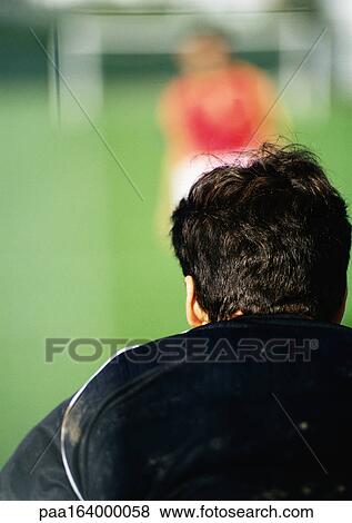 Goal keeper, rear view. View Large Photo Image Stock Photo - Goal keeper, rear view.. Fotosearch