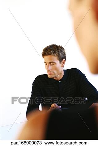 Businessman sitting with closed eyes View Large Photo Image Stock Image - Businessman sitting with closed eyes. Fotosearch