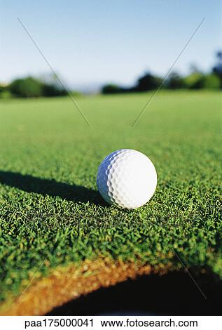 Golf ball on grass near hole, close-up View Large Photo Image Stock Image - Golf ball on grass near hole, close-up. Fotosearch