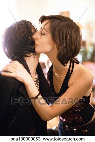 Women kissing cheeks, close-up View Large Photo Image Stock Image - Women kissing cheeks, close-up. Fotosearch