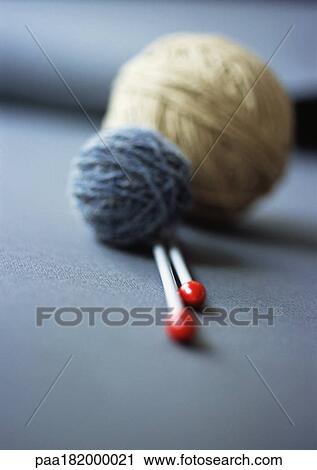 Balls of yarn and knitting needles View Large Photo Image Stock Image - Balls of yarn and knitting needles. Fotosearch