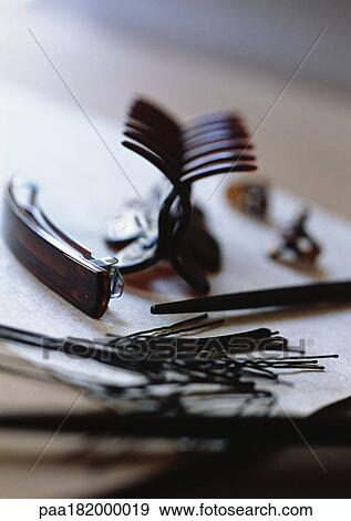 Hair accessories, close-up View Large Photo Image Stock Photo - Hair accessories, close-up. Fotosearch