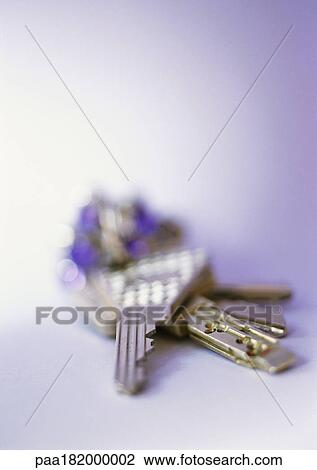 Stock Image - Keys, close-up, blurred. Fotosearch