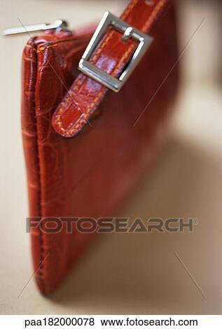 Leather purse, close-up View Large Photo Image Stock Photo - Leather purse, close-up. Fotosearch
