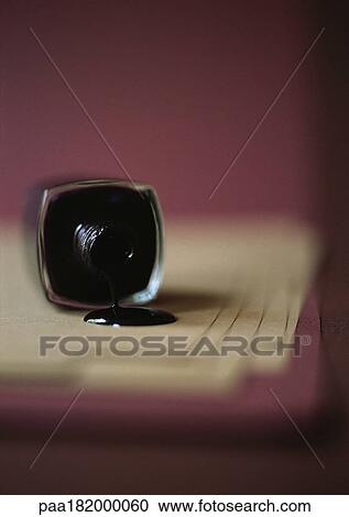 Spilt bottle of black nail polish View Large Photo Image Stock Image - Spilt bottle of black nail polish. Fotosearch