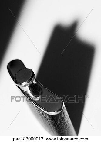 Stock Photo - Flask, elevated view, b&w. Fotosearch