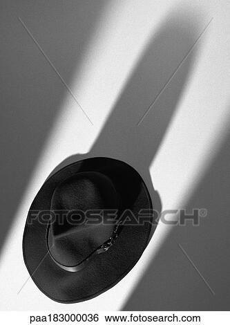 Hat, elevated view, b&w View Large Photo Image Stock Photograph - Hat, elevated view, b&w. Fotosearch